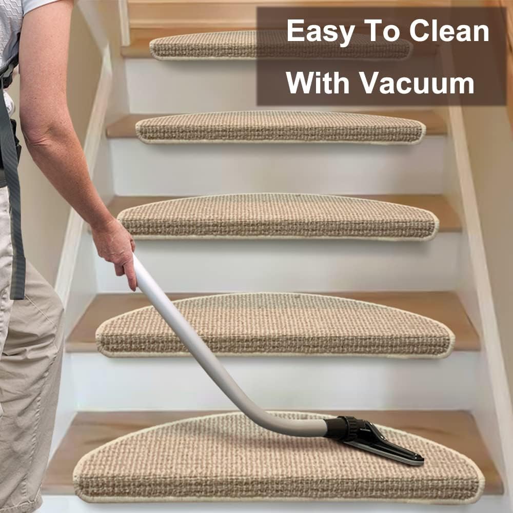 8.7’’x26’’ 13 Packs Stair Treads Carpet Non-Slip Mats Stair Rug (Beige)