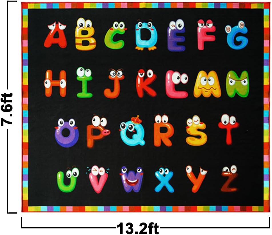 13.2x7.6ft ABC Kid Educational Rug, ABC Rug Nursery for Kindergarten, Daycare Rugs for Classroom Clearance, Washable Classroom Rug for Preschool, Alphabet Educational Rug for Playroom