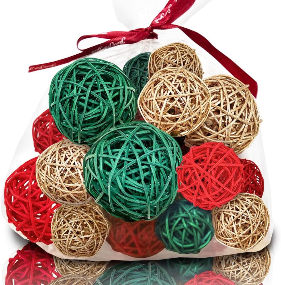 Mix Wicker Rattan Balls 20 PCS