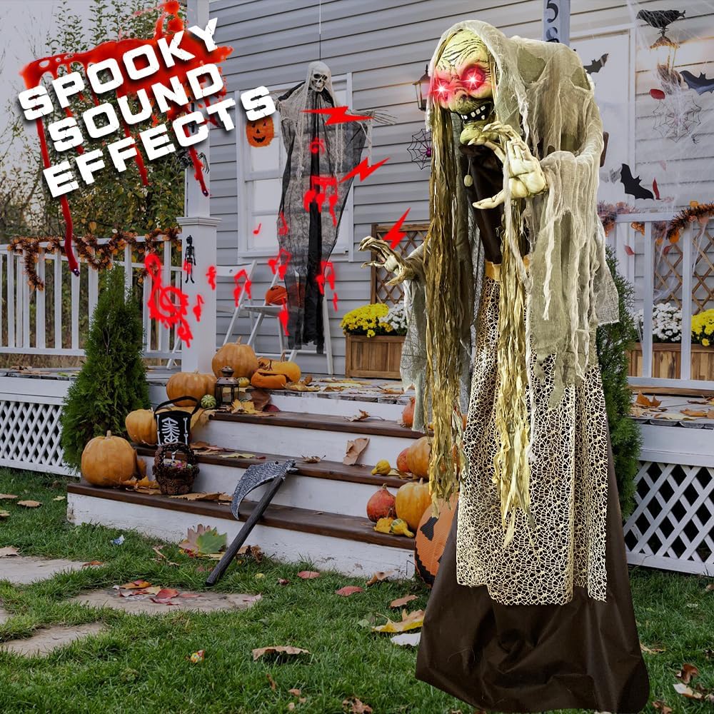 Halloween Animatronics Standing Witch Halloween Decorations Outdoor(60'' )
