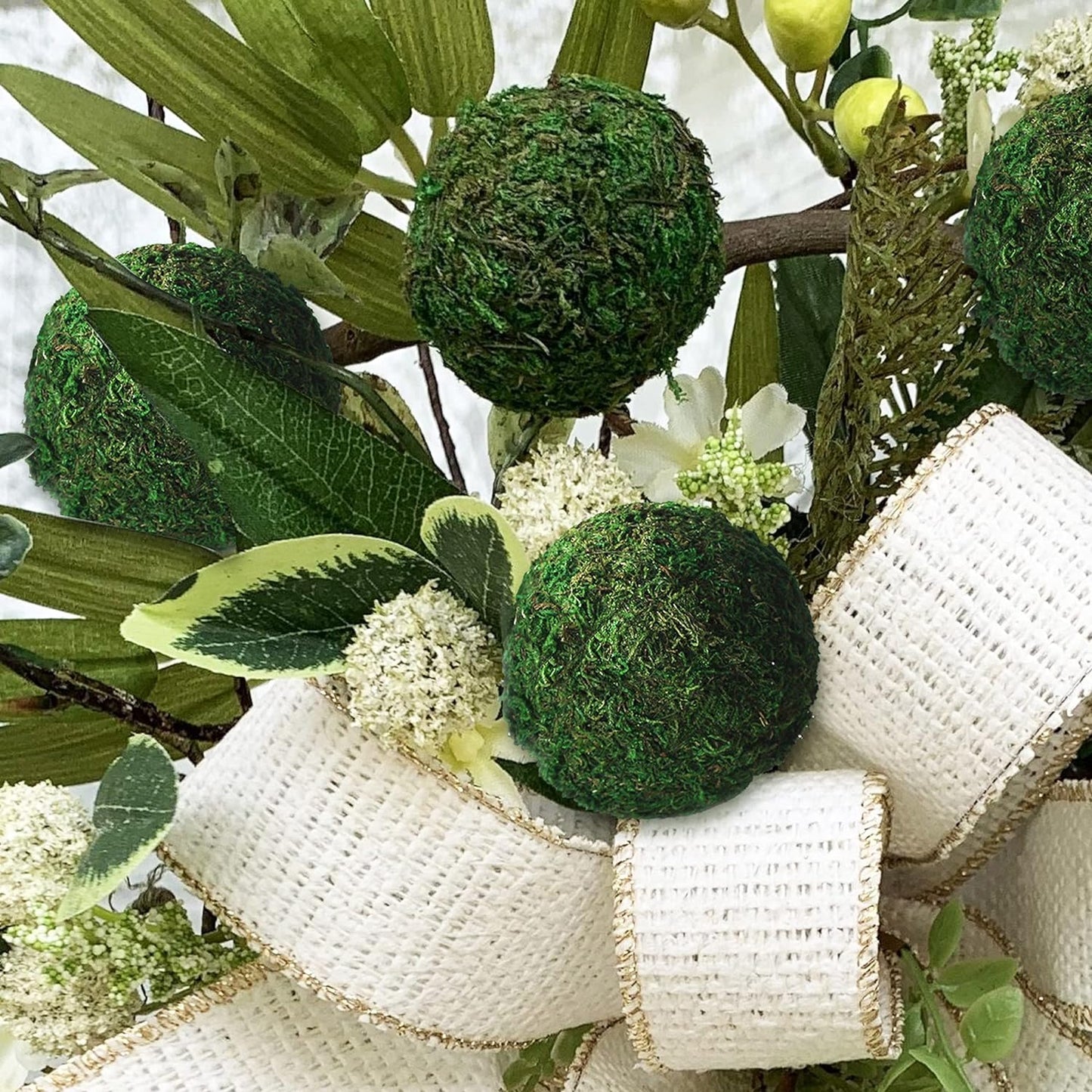 Qingbei Rina Moss Balls Decorative Bowl Fillers for Centerpiece,4 Inch Set of 6,Large Moss Balls Green Decorative Balls,Preserved Marimo Moss Ball,Spring Summer Home Party Wedding Decor