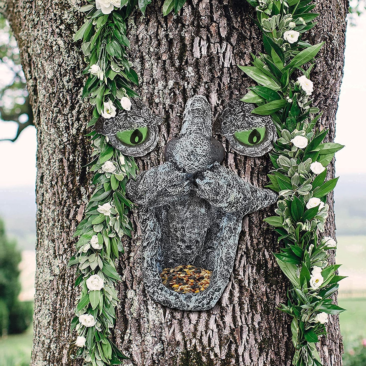 Tree Face with glowing in the dark eyes