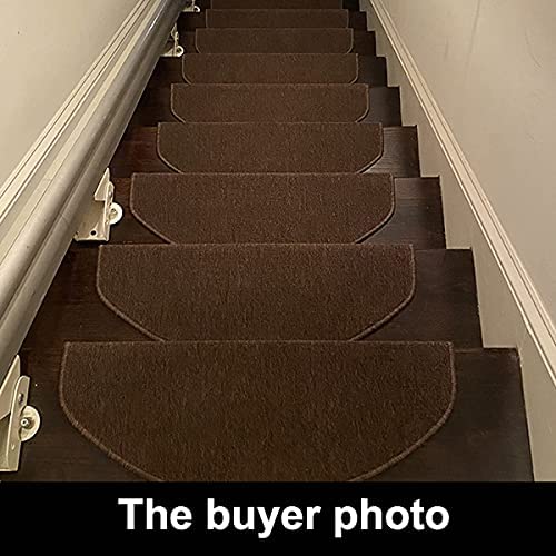 8.7’’x26’’ 13 Packs Stair Treads Carpet Non-Slip Mats Stair Rug(Brown)