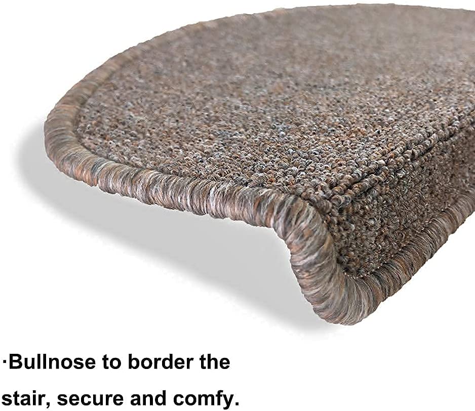 8.7’’x26’’ 13 Packs Stair Treads Carpet Non-Slip Mats Stair Rug(Brown)