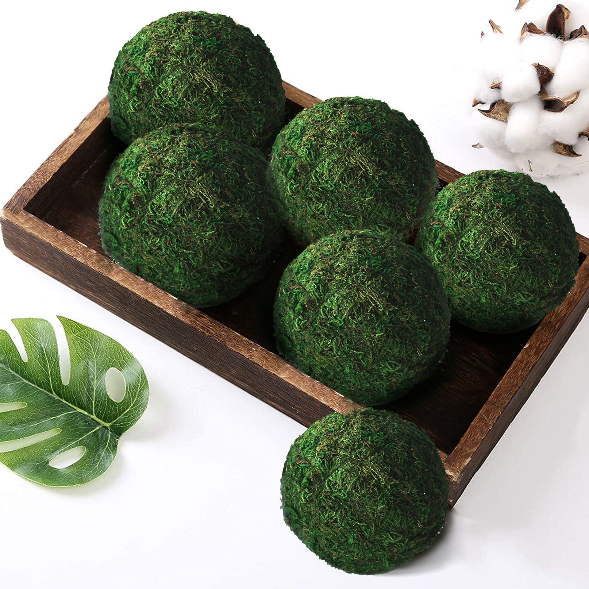 Faux Moss Balls Green 5In - Artificial Moss Balls Decor