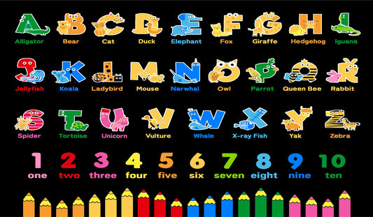 Classroom Rug with Crayon,Number,Alphabet