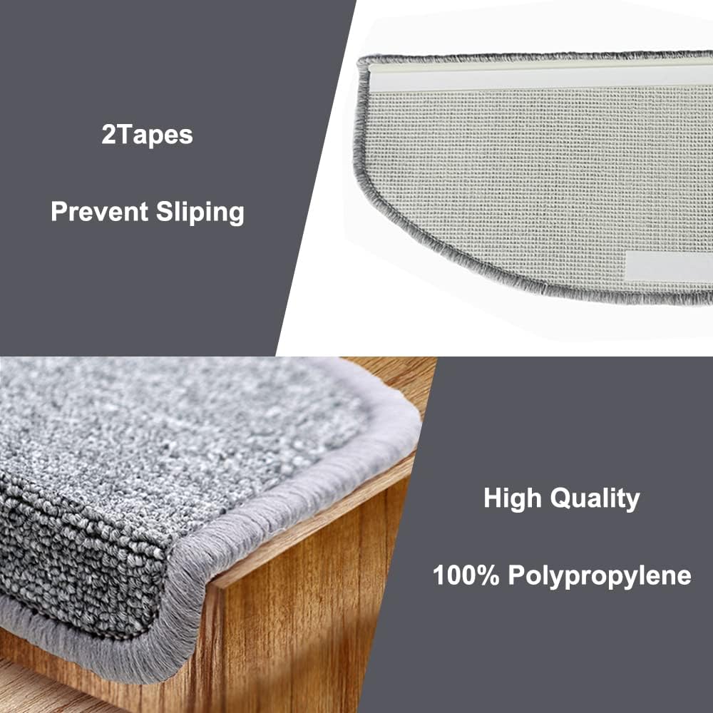 8.7’’x26’’ 13 Packs Stair Treads Carpet Non-Slip Mats Stair Rug (Grey）