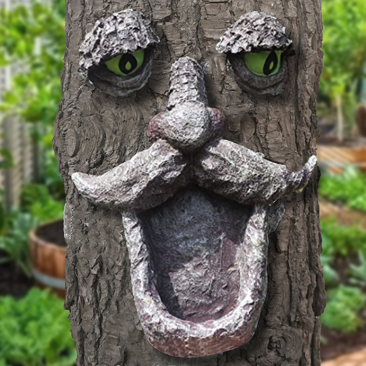 Tree Face with glowing in the dark eyes