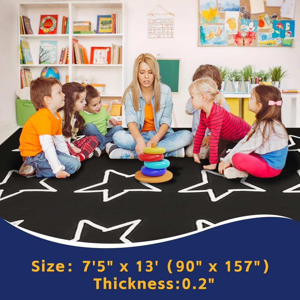 Black and White Classroom Rug Elementary