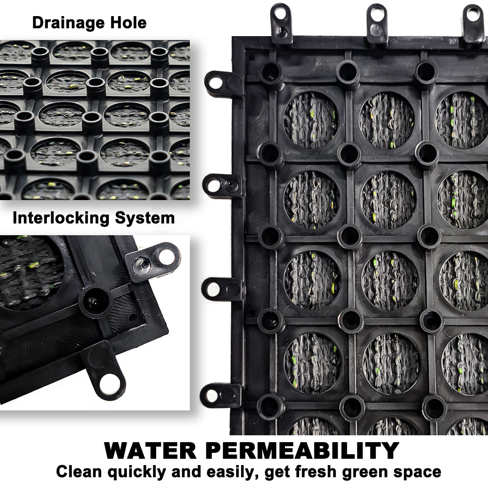 Artificial Grass Turf Tiles Interlocking for Patio Balcony 12x12 inch/9Pcs