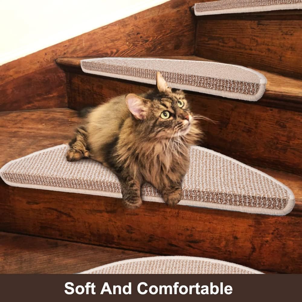 8.7’’x26’’ 13 Packs Stair Treads Carpet Non-Slip Mats Stair Rug (Beige)