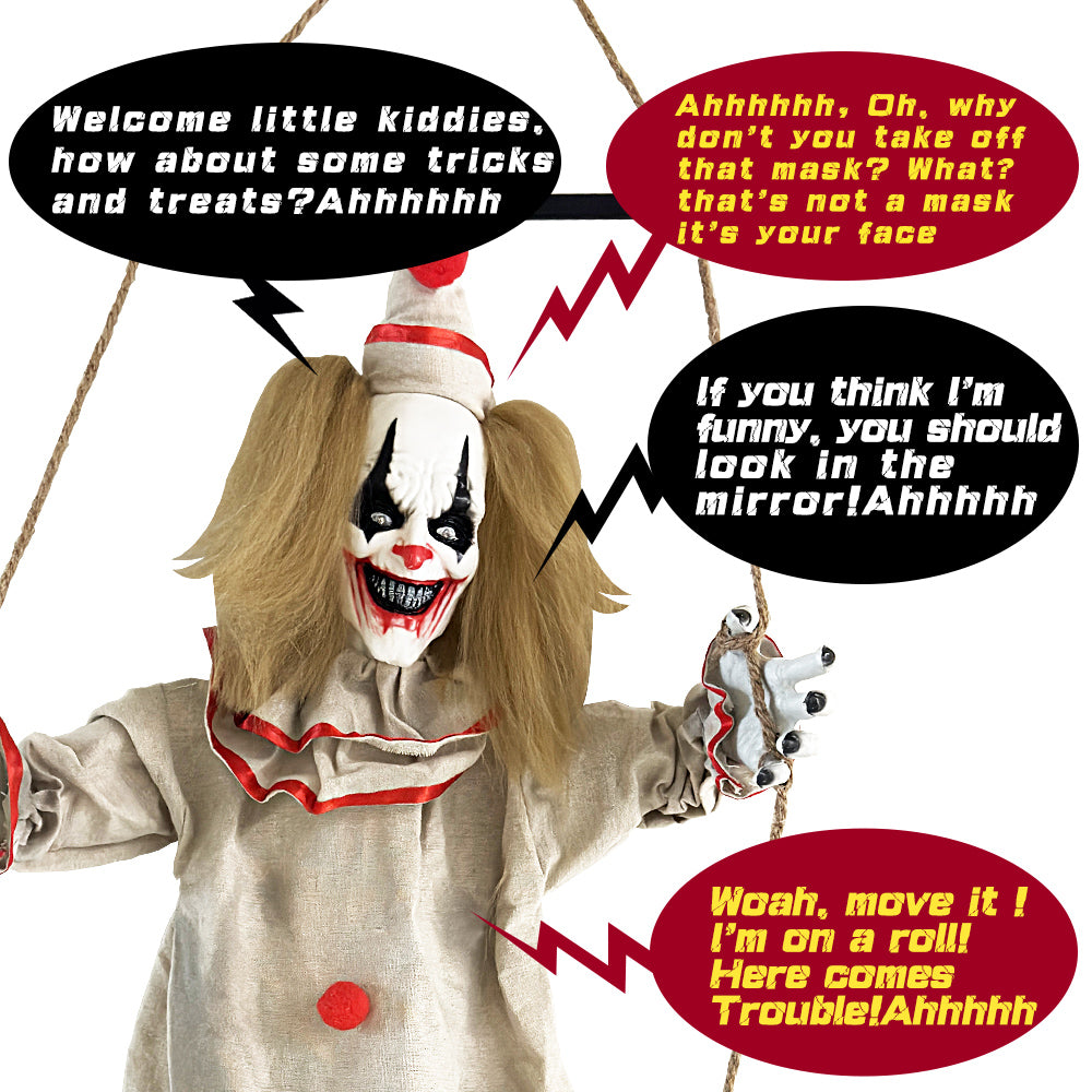 55" Halloween Animatronics Clown Decoration Outdoor