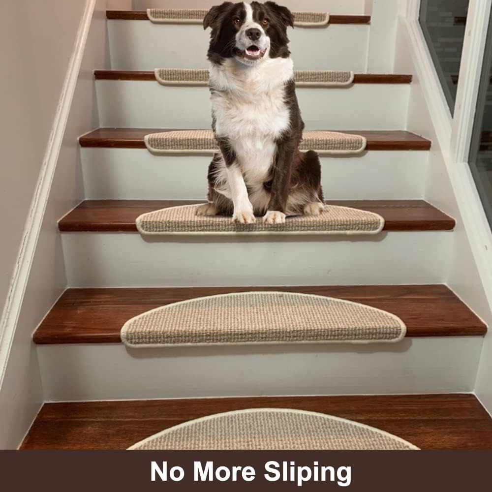 8.7’’x26’’ 13 Packs Stair Treads Carpet Non-Slip Mats Stair Rug (Beige)