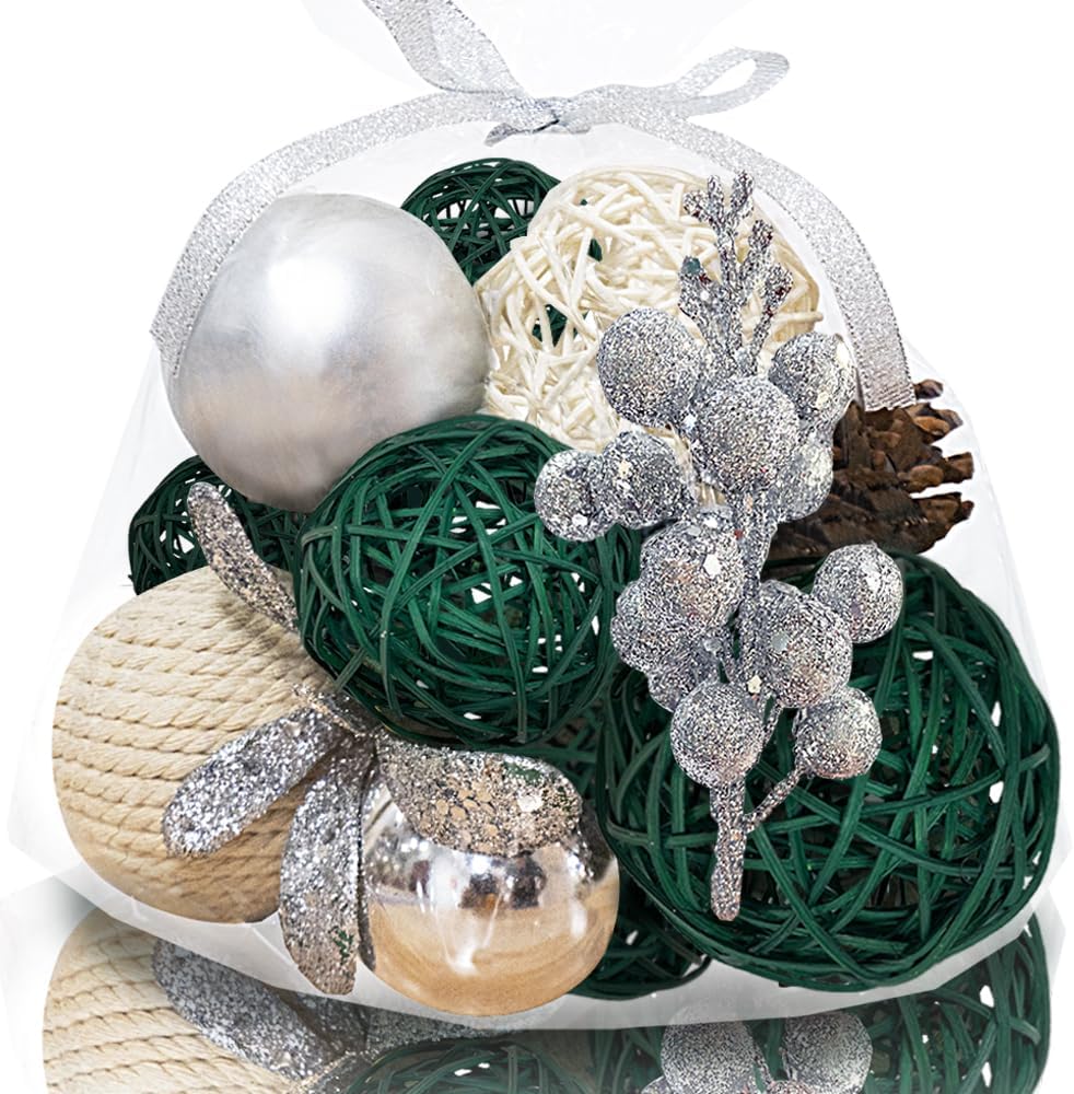 Christmas Decorative Balls for Bowls,Winter Xmas Centerpiece Bowl Vase Fillers
