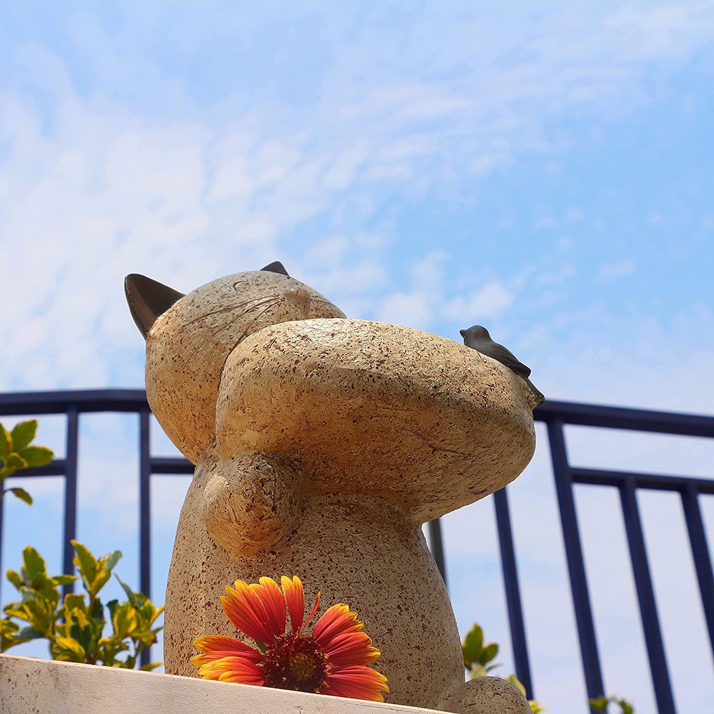 Bird Feeder Cat Outdoor Statue Bird Gifts Wild Bird Decoration Bowl