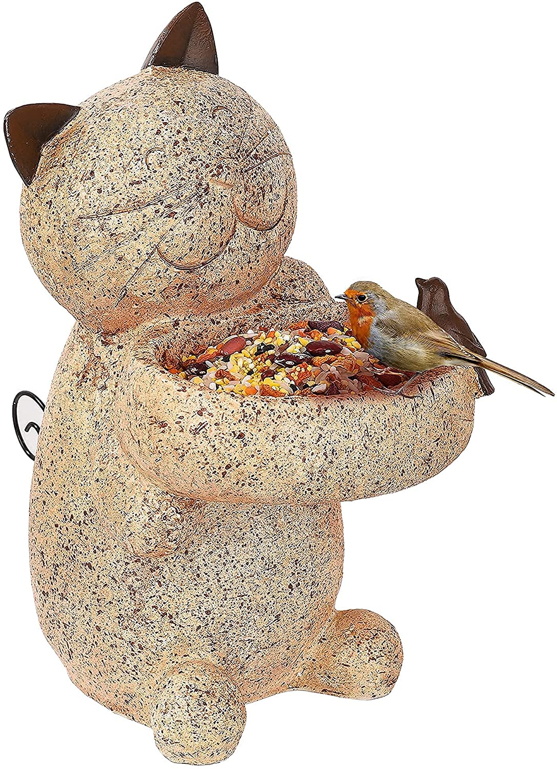 Bird Feeder Cat Outdoor Statue Bird Gifts Wild Bird Decoration Bowl